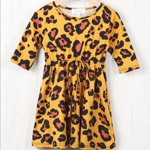 ⚫️Toddler girl cheetah print, yellow/orange dress, boutique various sizes
